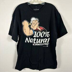 ❤️ Vapors x Popeye Black Supplement Y2K Graphic T-Shirt XXL